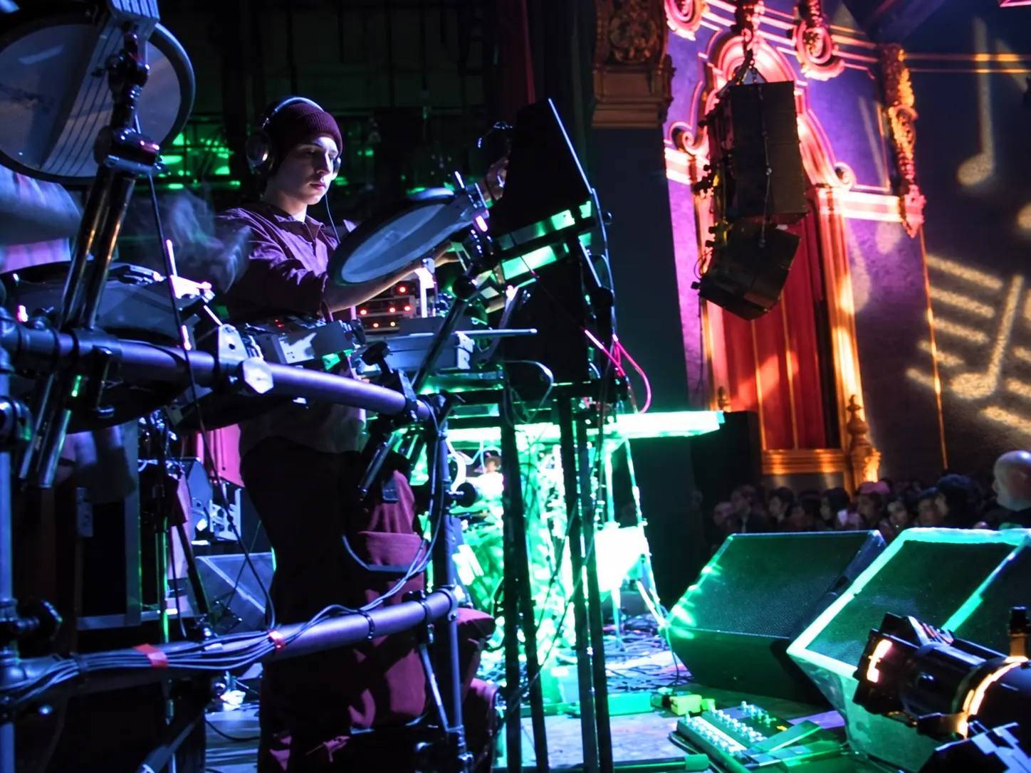 The stage at the Henry Fonda Theater, Los Angeles, on Skinny Puppy's The Greater Wrong of the Right tour