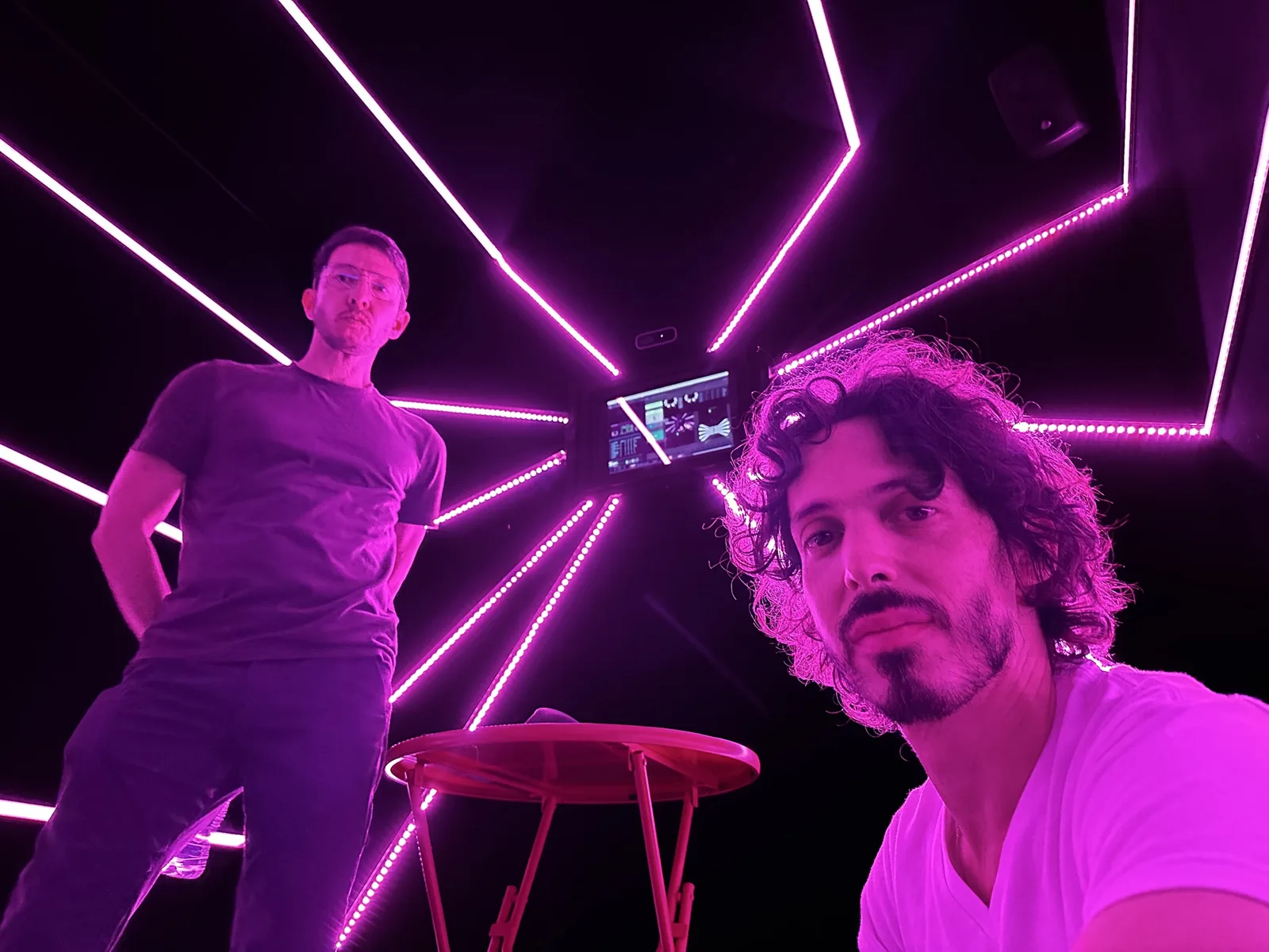 Zack Meyers and Cyrus inside The Box, Mexico City